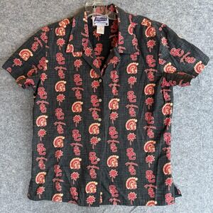 Reyn Spooner USC Trojans Shirt Mens Small Black NCAA Football Hawaiian Aloha